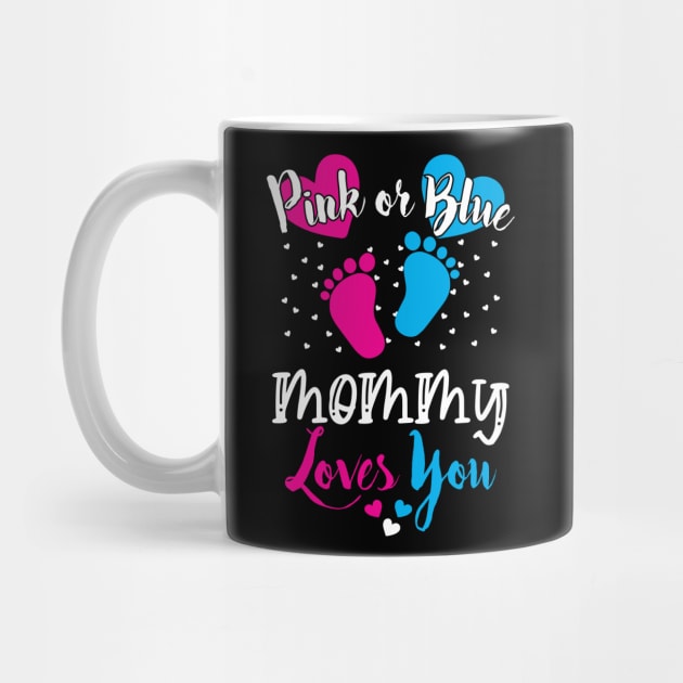 Cute Baby Shower Pink or Blue Mommy Loves You by ArtedPool